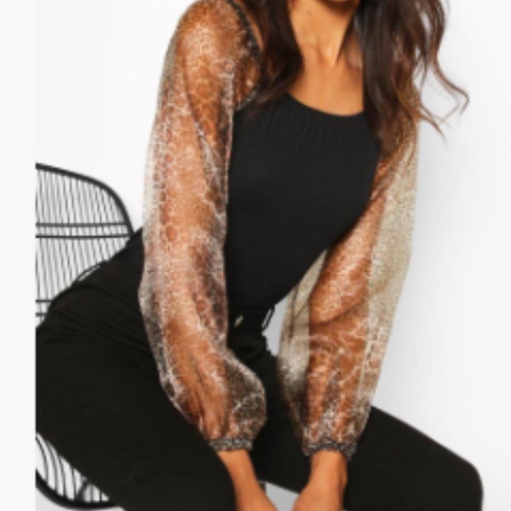 Boohoo Leopard Mesh Bodysuit
